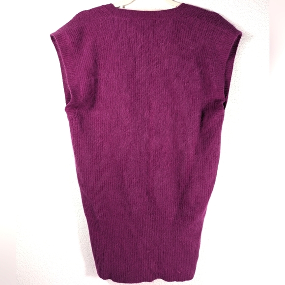 Vintage Retro Richard & Co Pink Angora V-Neck Tunic Sweater Vest Size M - Picture 11 of 14